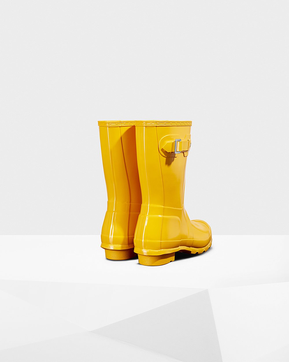 Womens Short Rain Boots - Hunter Original Gloss (48IHSGFVE) - Yellow